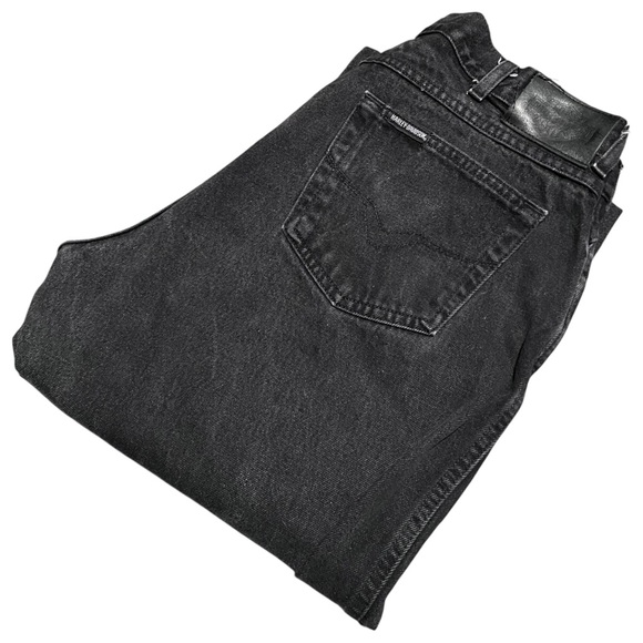 Vtg 2004 Harley Davidson Womens Sz 18R Distressed Classic Fit Denim Jeans Black - Picture 1 of 7